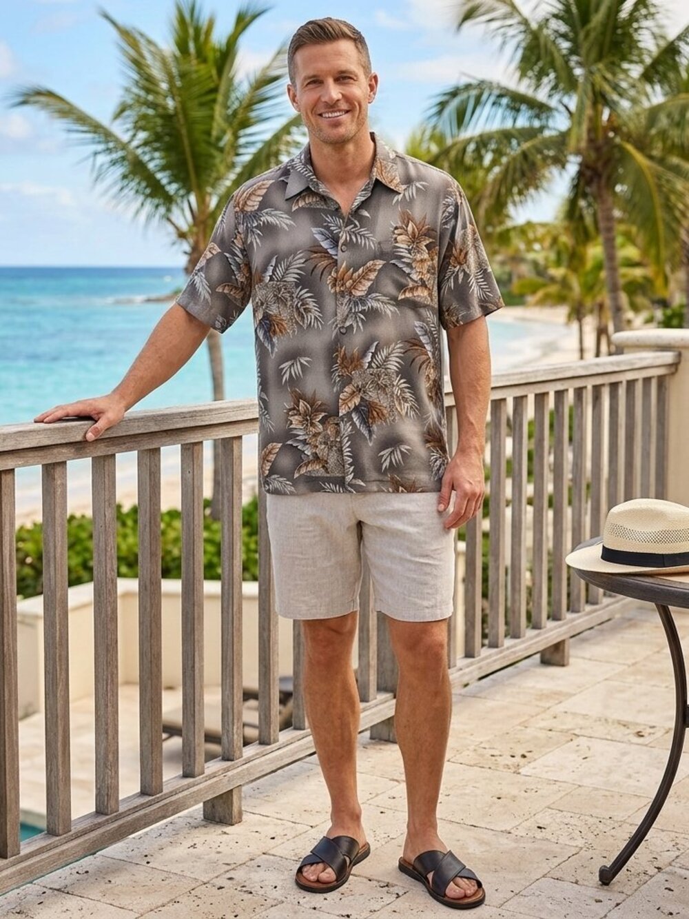 🌴 Campia Moda Tropical Button-Down Shirt-  size US L
